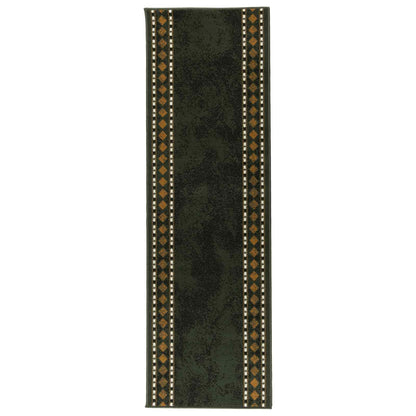 Runner Rug FLORNES Woven Green Diamonds 80 x 300 cm PP 7 mm