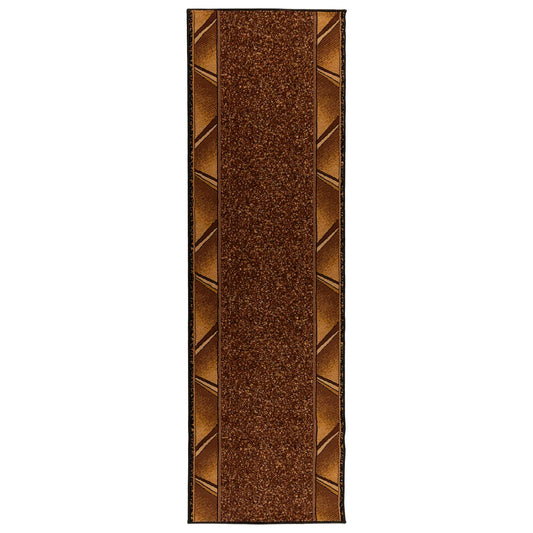 Runner Rug FLORNES Woven Brown Zigzag 67 x 150 cm PP 7 mm