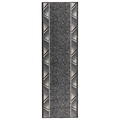 Runner Rug FLORNES Woven Grey Zigzag 80 x 400 cm PP 7 mm