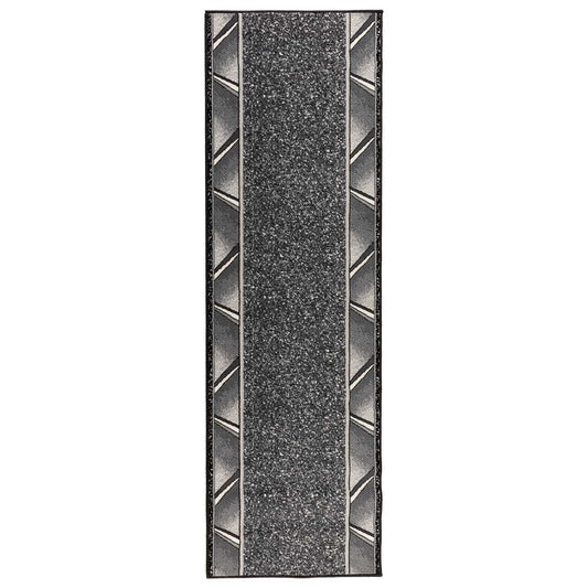 Runner Rug FLORNES Woven Grey Zigzag 100 x 450 cm PP 7 mm