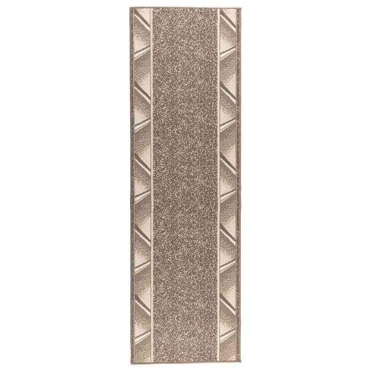 Runner Rug FLORNES Woven Taupe Zigzag 80 x 200 cm PP 7 mm