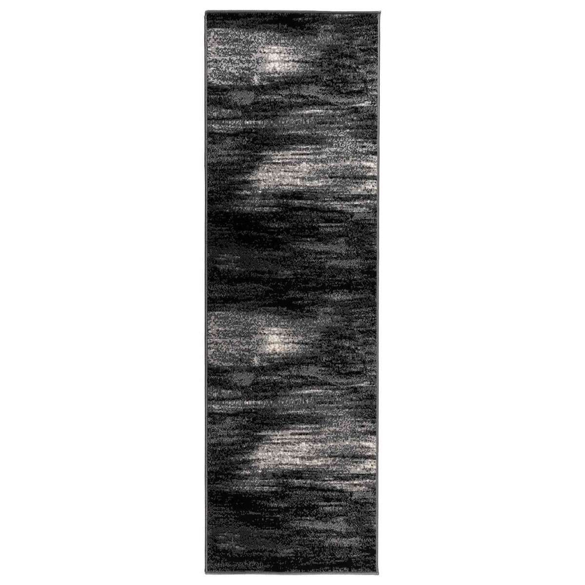 Runner Rug FLORNES Woven Black Brushes 80 x 450 cm PP 7 mm