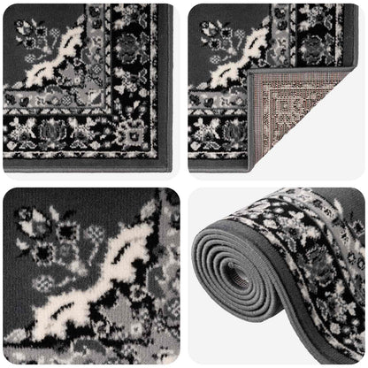 Runner Rug FLORNES Woven Grey Pattern 67 x 300 cm PP 7 mm