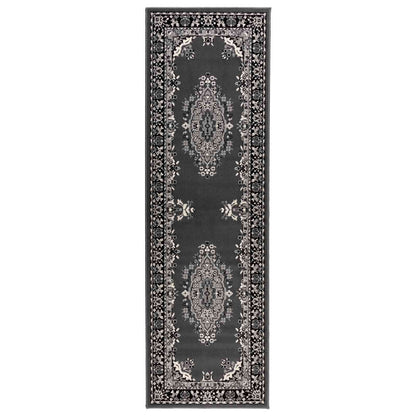 Runner Rug FLORNES Woven Grey Pattern 80 x 450 cm PP 7 mm