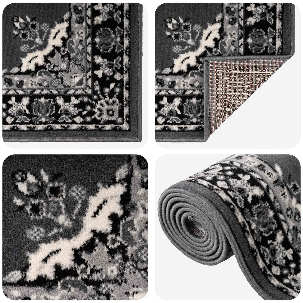 Runner Rug FLORNES Woven Grey PP 7 mm