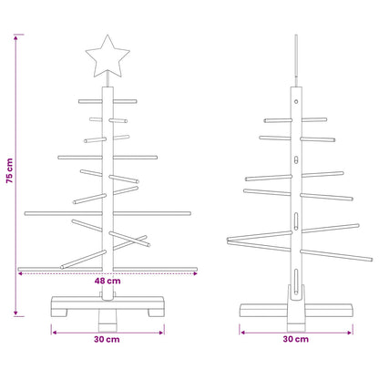 Wooden Christmas Tree 75 cm Bamboo and Solid Pine Wood