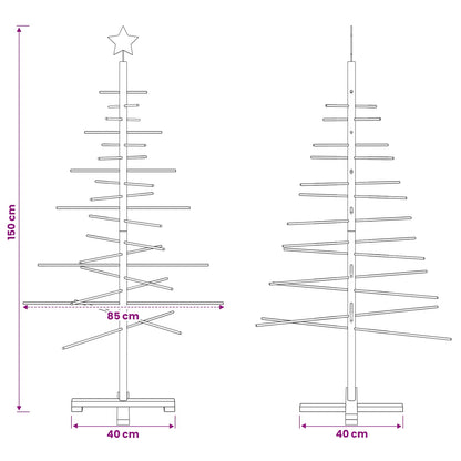 Wooden Christmas Tree 150 cm Bamboo and Solid Pine Wood
