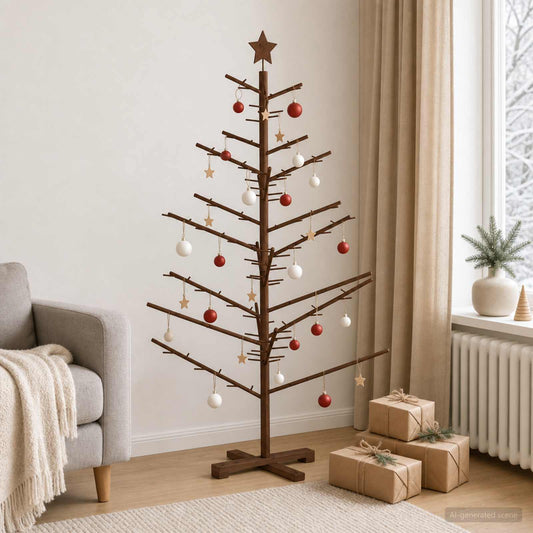 Wooden Christmas Tree 150 cm Bamboo and Solid Pine Wood