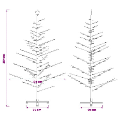 Wooden Christmas Tree 210 cm Bamboo and Solid Pine Wood