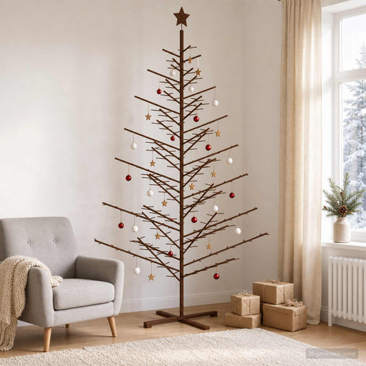 Wooden Christmas Tree 240 cm Bamboo and Solid Pine Wood