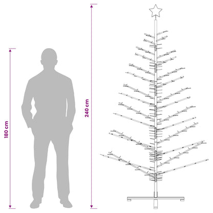 Wooden Christmas Tree 240 cm Bamboo and Solid Pine Wood