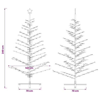 Wooden Christmas Tree 240 cm Bamboo and Solid Pine Wood