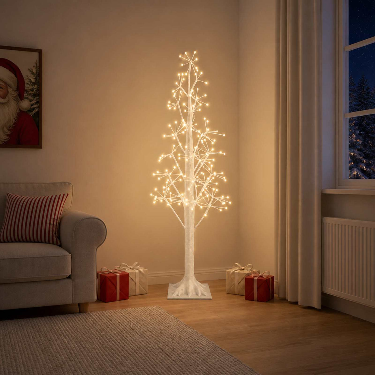 Starburst Christmas Tree White 17 x 17 x 150 cm Plastic