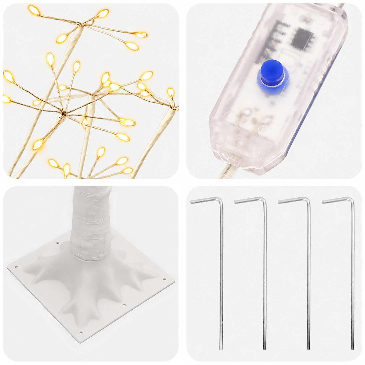 Starburst Christmas Tree White 17 x 17 x 120 cm Plastic