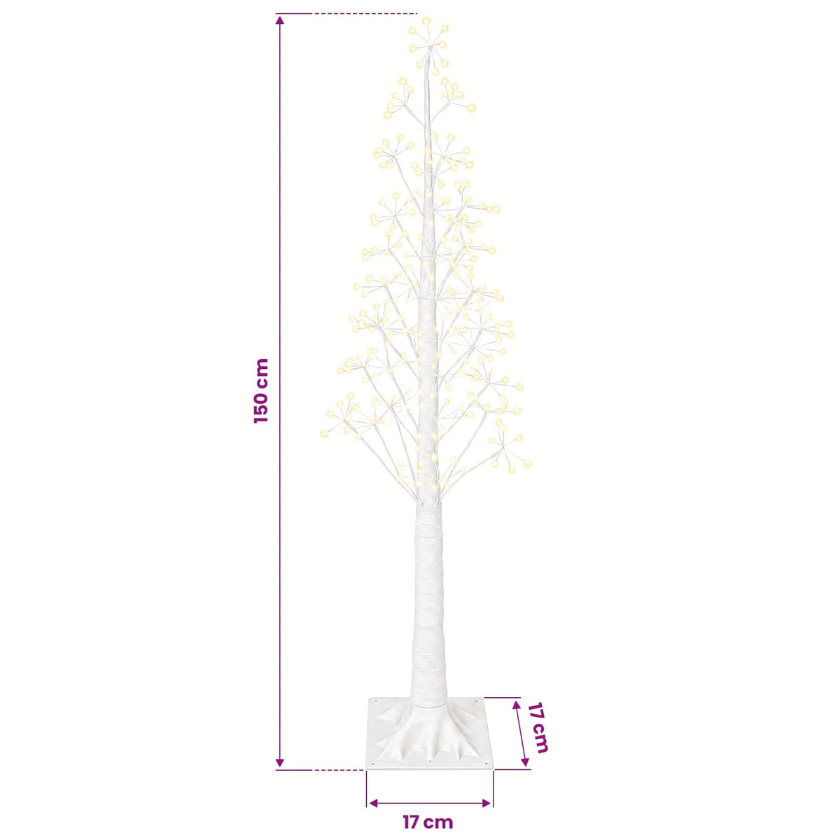 Starburst Christmas Tree White 17 x 17 x 150 cm Plastic