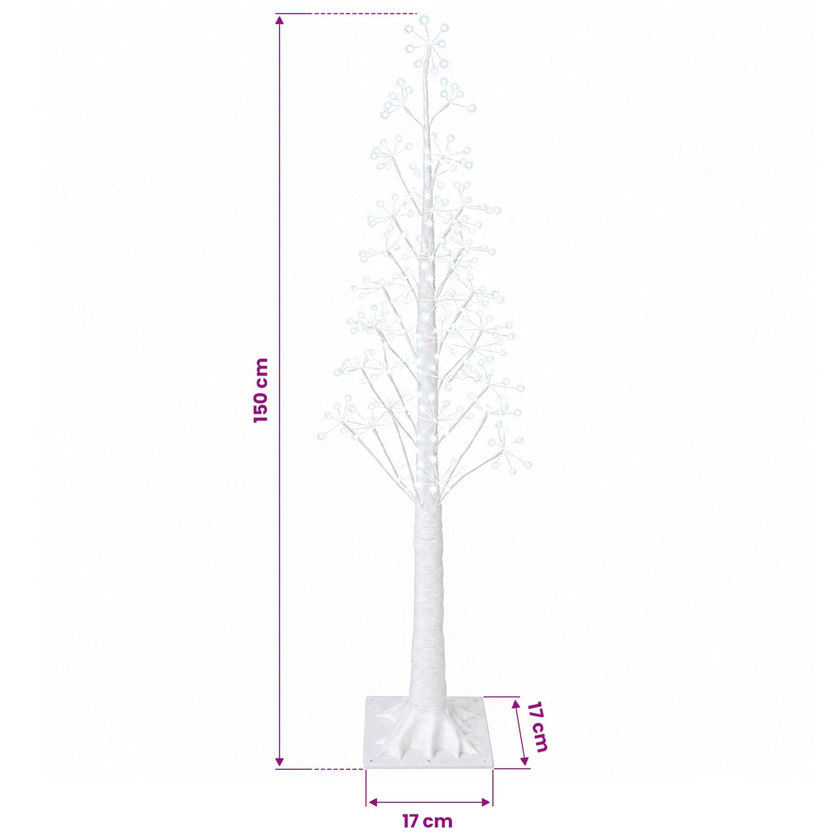 Starburst Christmas Tree White 17 x 17 x 150 cm Plastic