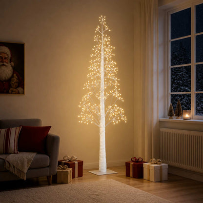 Starburst Christmas Tree White 180 cm Plastic 432 LEDs