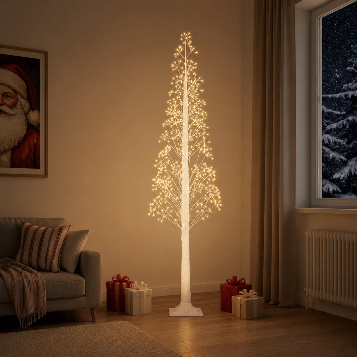 Starburst Christmas Tree White 25 x 25 x 240 cm Plastic