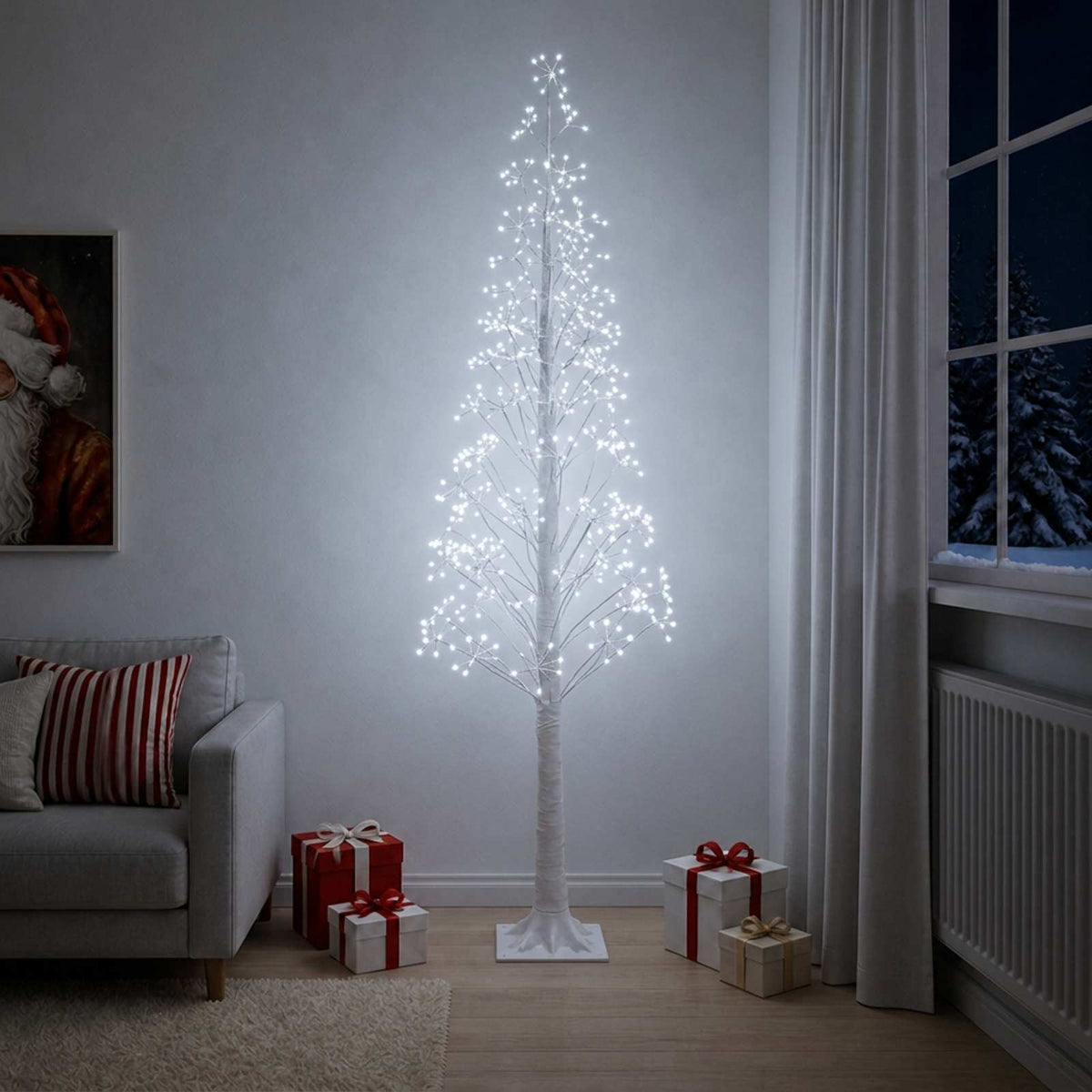 Starburst Christmas Tree White 25 x 25 x 210 cm Plastic