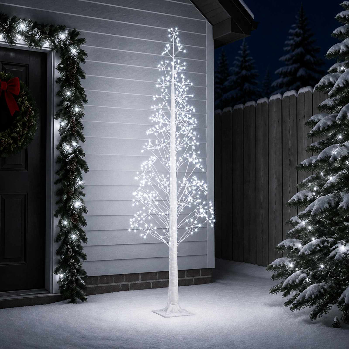 Starburst Christmas Tree White 25 x 25 x 210 cm Plastic