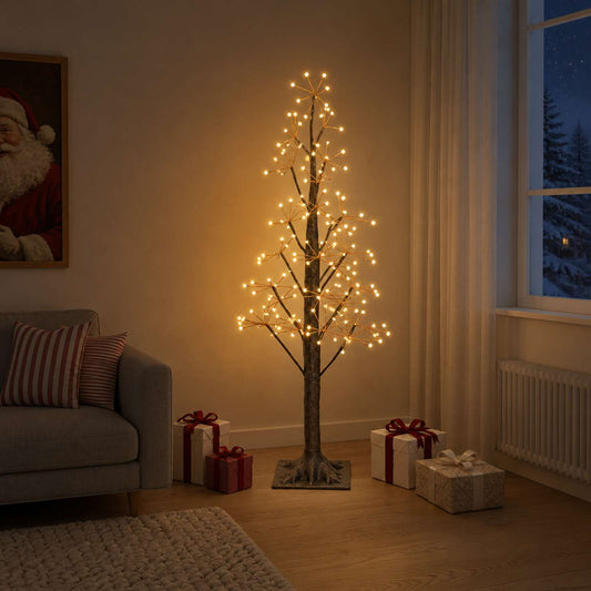 Starburst Christmas Tree Brown 150 cm Plastic 304 LEDs