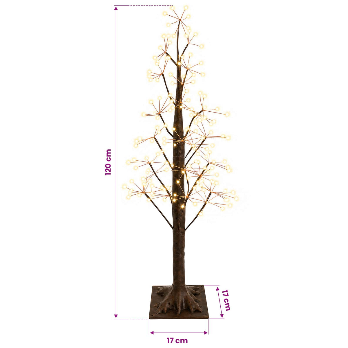 Starburst Christmas Tree Brown 17 x 17 x 120 cm Plastic