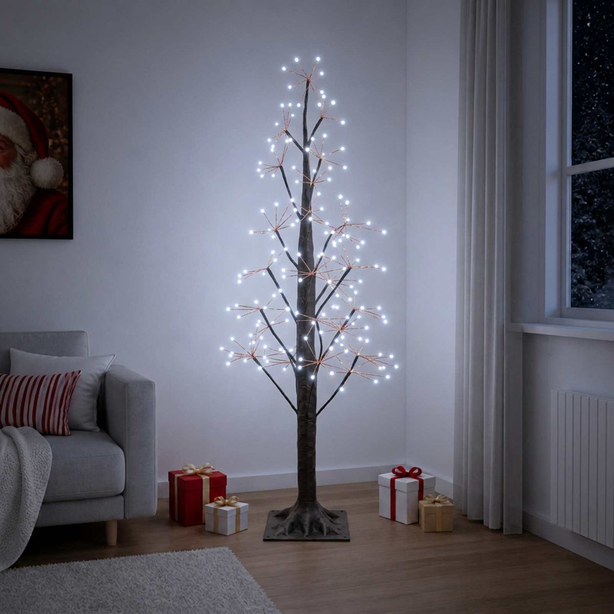Starburst Christmas Tree Brown 120 cm Plastic 240 LEDs