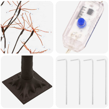 Starburst Christmas Tree Brown 120 cm Plastic 240 LEDs