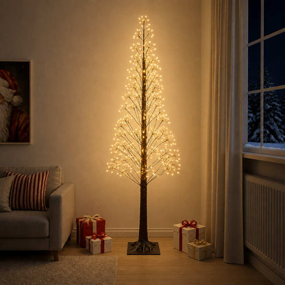 Starburst Christmas Tree Brown 240 cm Plastic 688 LEDs