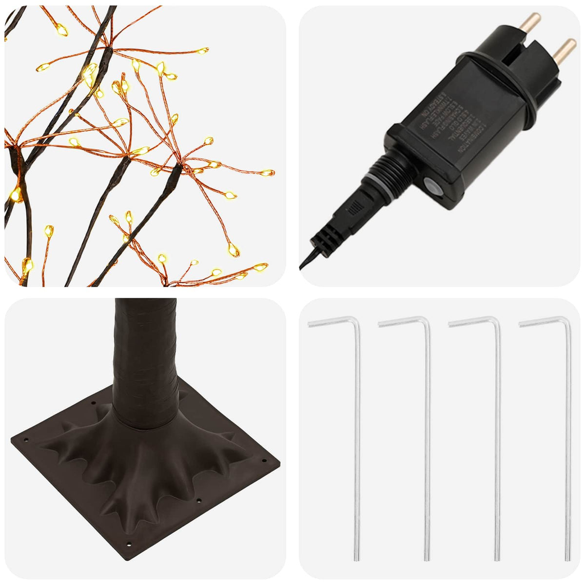 Starburst Christmas Tree Brown 240 cm Plastic 688 LEDs