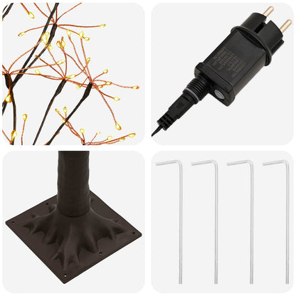 Starburst Christmas Tree Brown 240 cm Plastic 688 LEDs