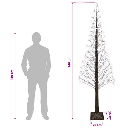 Starburst Christmas Tree Brown 240 cm Plastic 688 LEDs