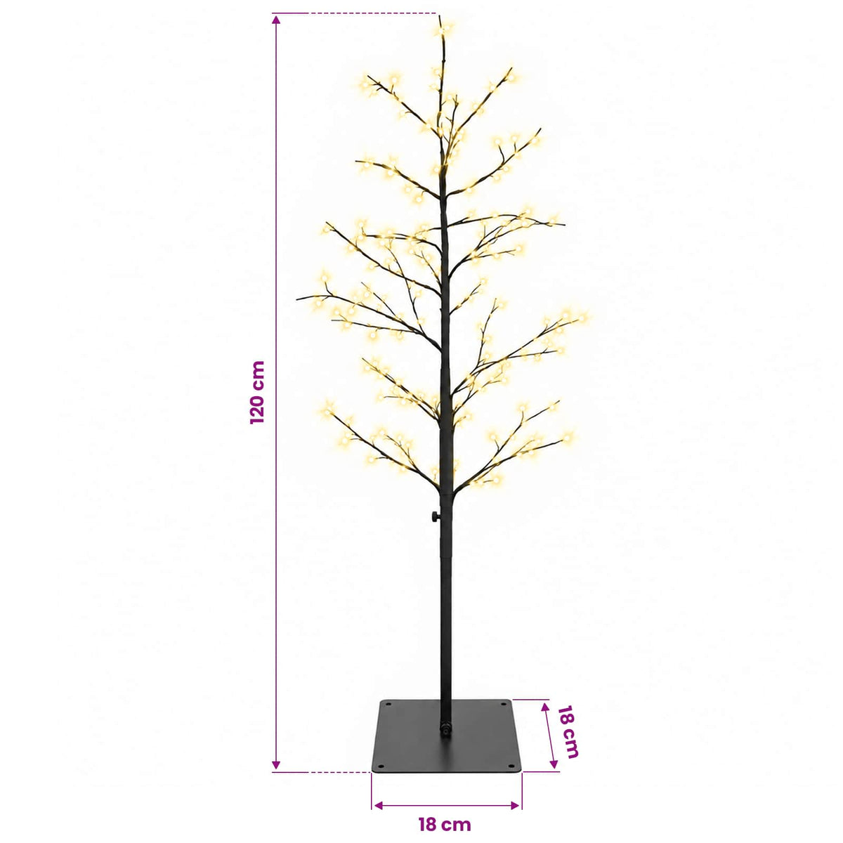 Micro Birch Christmas Tree Black 18 x 18 x 120 cm Steel