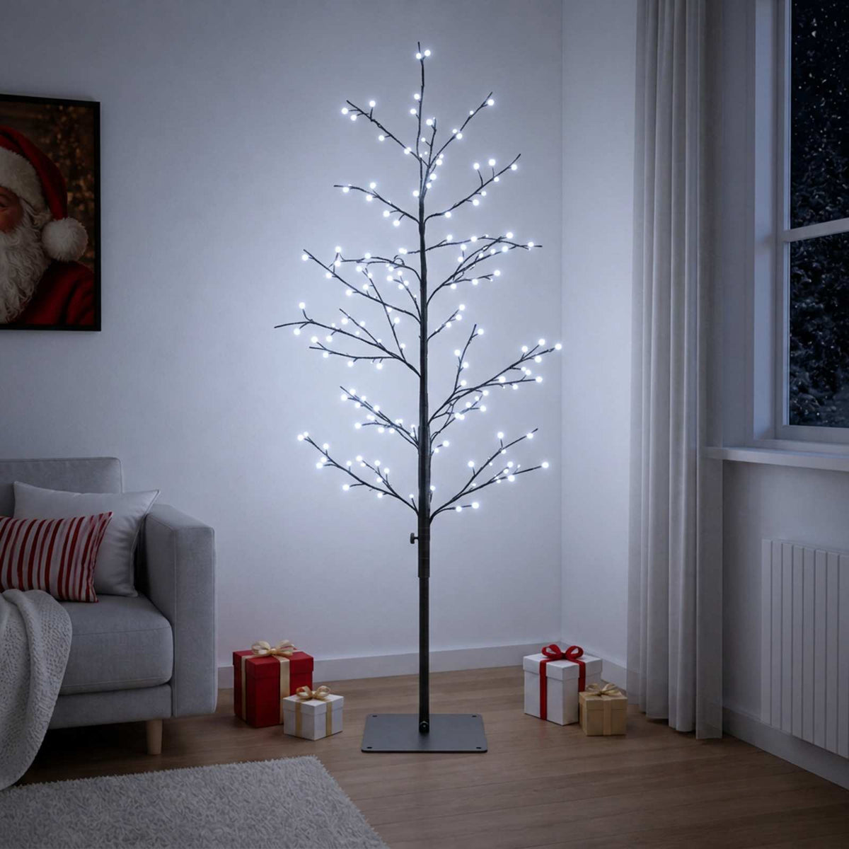 Micro Birch Christmas Tree Black 120 cm Steel 279 LEDs