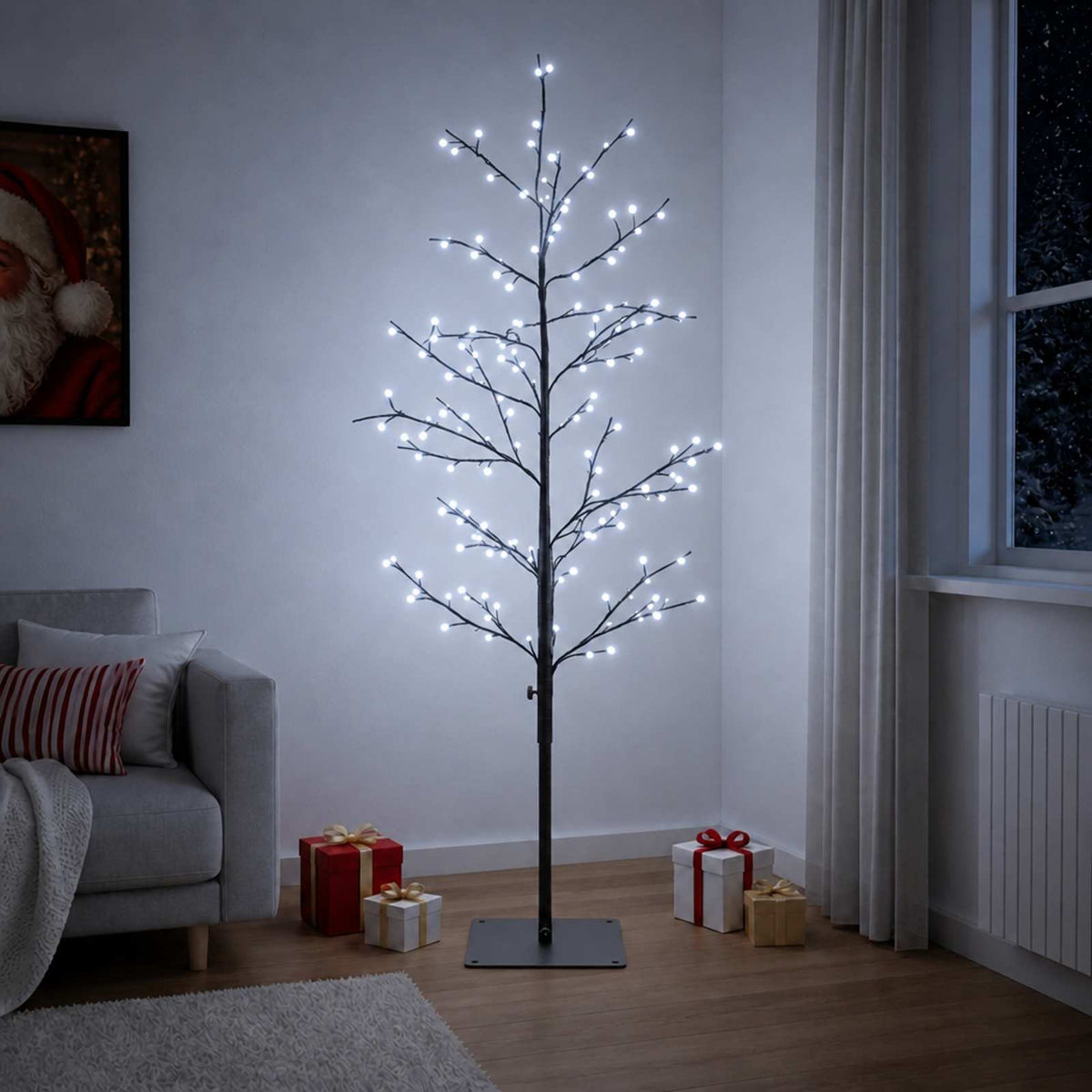 Micro Birch Christmas Tree Black 18 x 18 x 150 cm Steel