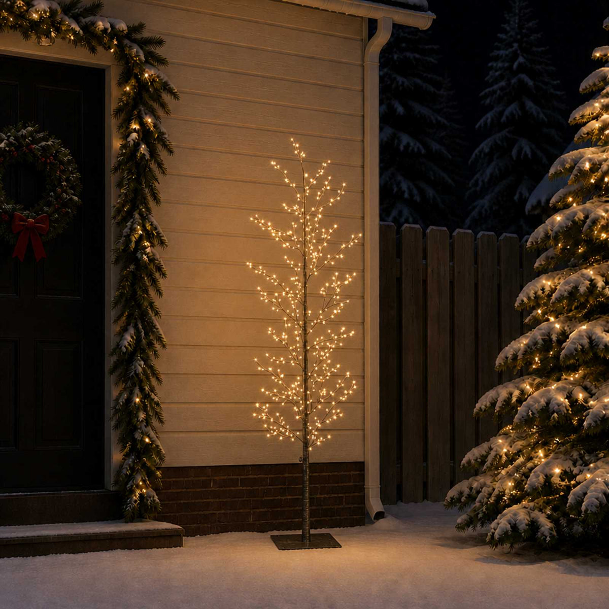 Micro Birch Christmas Tree Black 20 x 20 x 180 cm Steel
