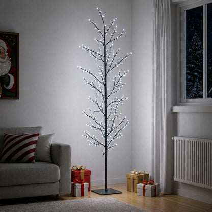 Micro Birch Christmas Tree Black 180 cm Steel 459 LEDs