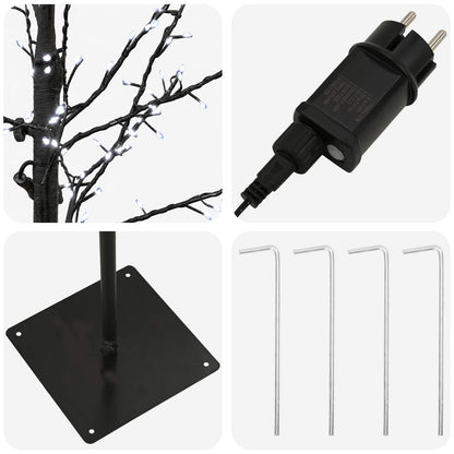 Micro Birch Christmas Tree Black 180 cm Steel 459 LEDs