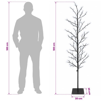 Micro Birch Christmas Tree Black 180 cm Steel 459 LEDs