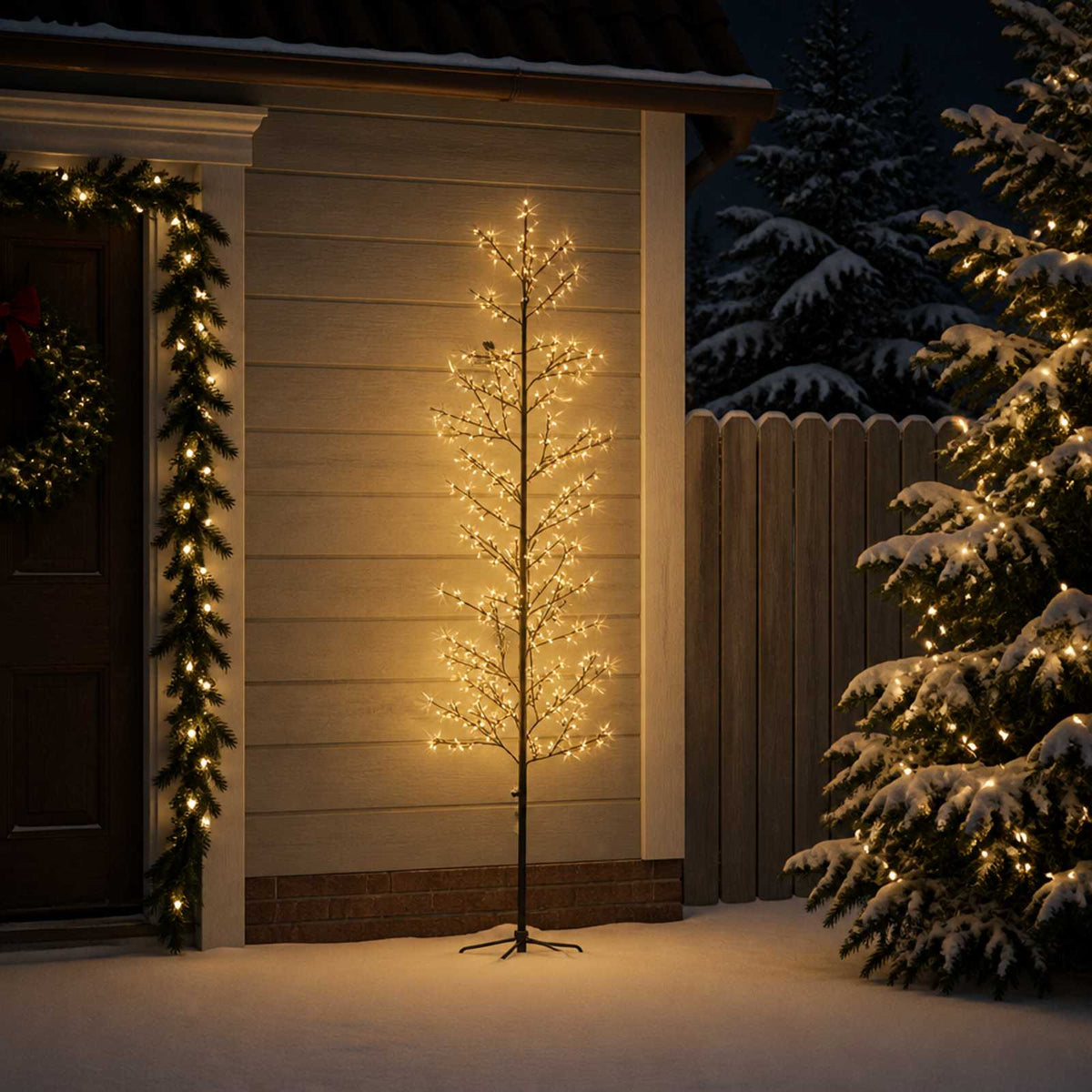 Micro Birch Christmas Tree Black 47 x 210 cm Steel 567 LEDs