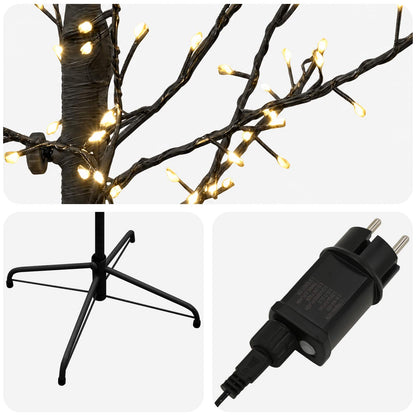 Micro Birch Christmas Tree Black 47 x 210 cm Steel 567 LEDs