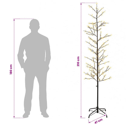 Micro Birch Christmas Tree Black 47 x 210 cm Steel 567 LEDs