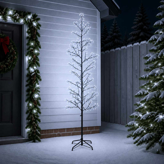 Micro Birch Christmas Tree Black 47 x 210 cm Steel 567 LEDs