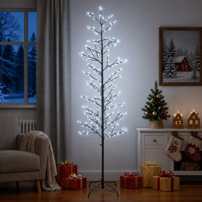 Micro Birch Christmas Tree Black 47 x 210 cm Steel 567 LEDs