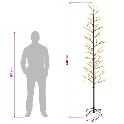 Micro Birch Christmas Tree Black 240 cm Steel 675 LEDs