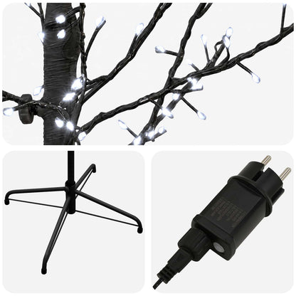 Micro Birch Christmas Tree Black 47 x 240 cm Steel 675 LEDs