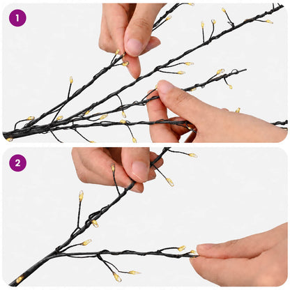 Micro Birch Christmas Tree Black 47 x 240 cm Steel 675 LEDs