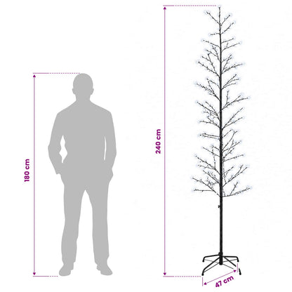 Micro Birch Christmas Tree Black 47 x 240 cm Steel 675 LEDs