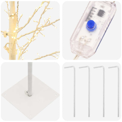 Micro Birch Christmas Tree White 18 x 18 x 120 cm Steel
