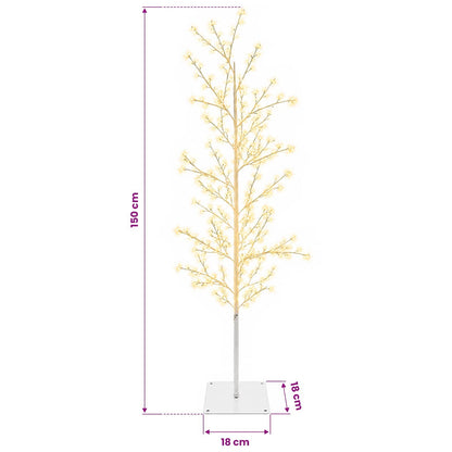 Micro Birch Christmas Tree White 150 cm Steel 360 LEDs